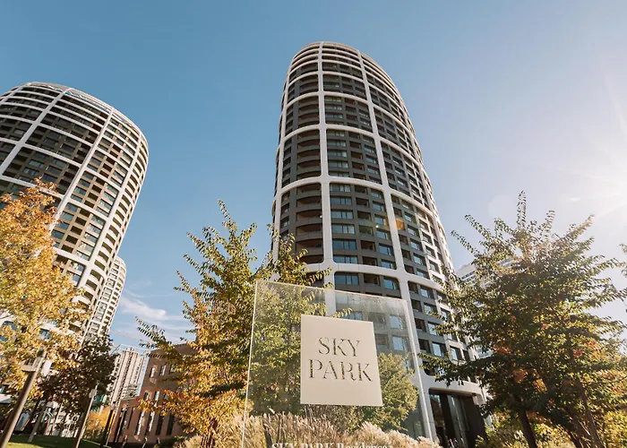 Апартаменты Skau Sky Park Blue By Zaha Hadid 21 Floor 2 Tower Panoramic View Free Parking